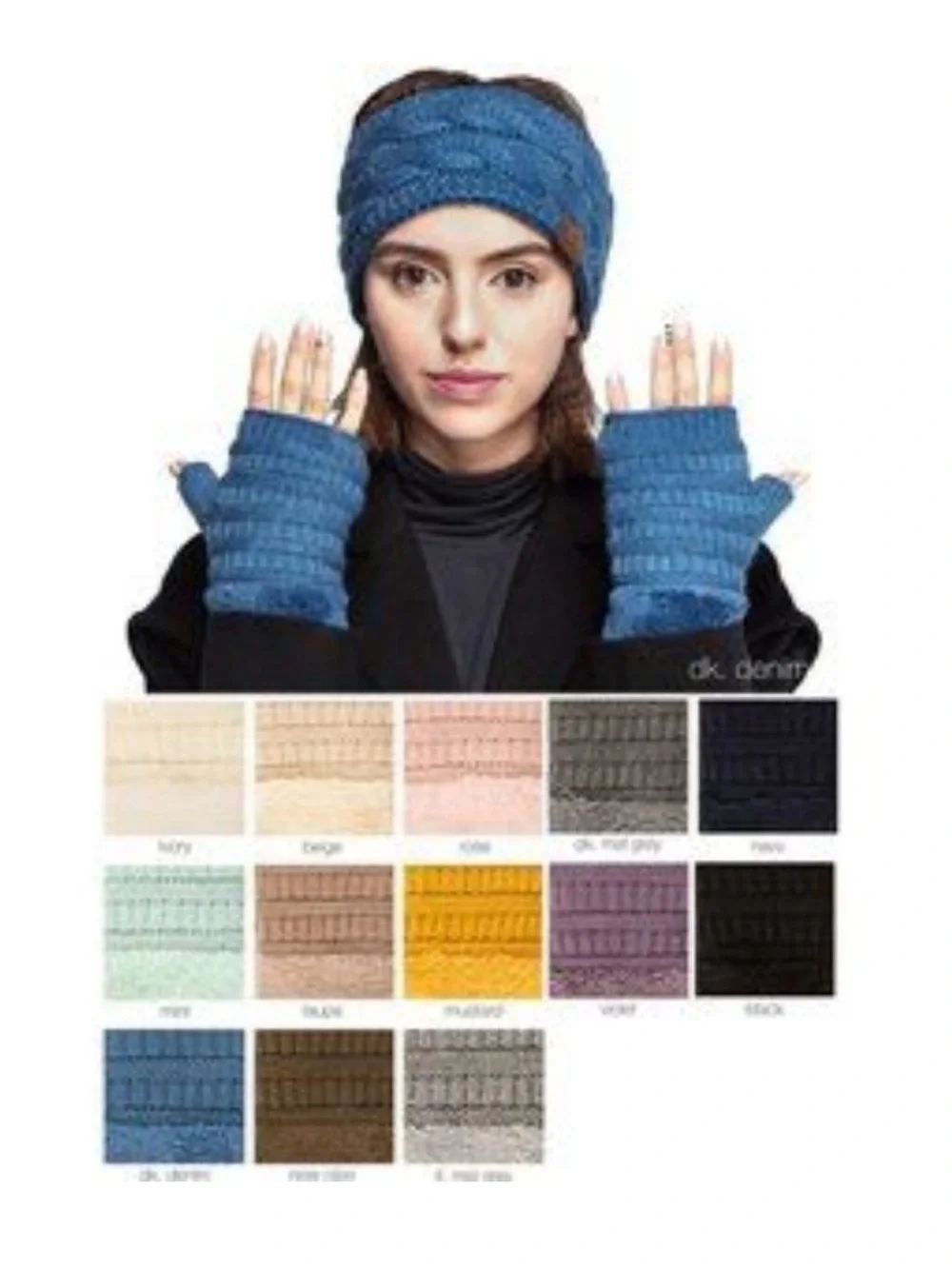 C.C Light Melange Grey Fingerless Eco Friendly Gloves